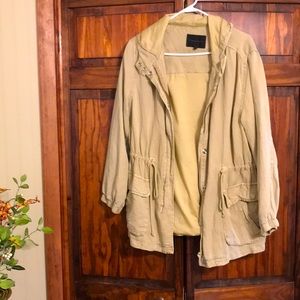 Tan hooded anorak jacket size XL